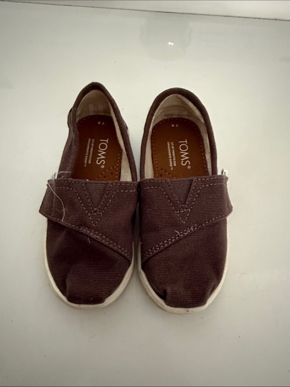 TOMS Kids Dark Brown Canvas Slip-On Sneakers